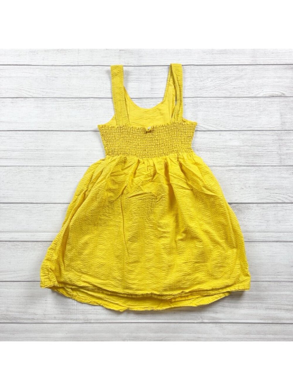 Crewcuts Girls Yellow Cotton Seersucker Sleeveless Sundress 10 - Picture 3 of 3